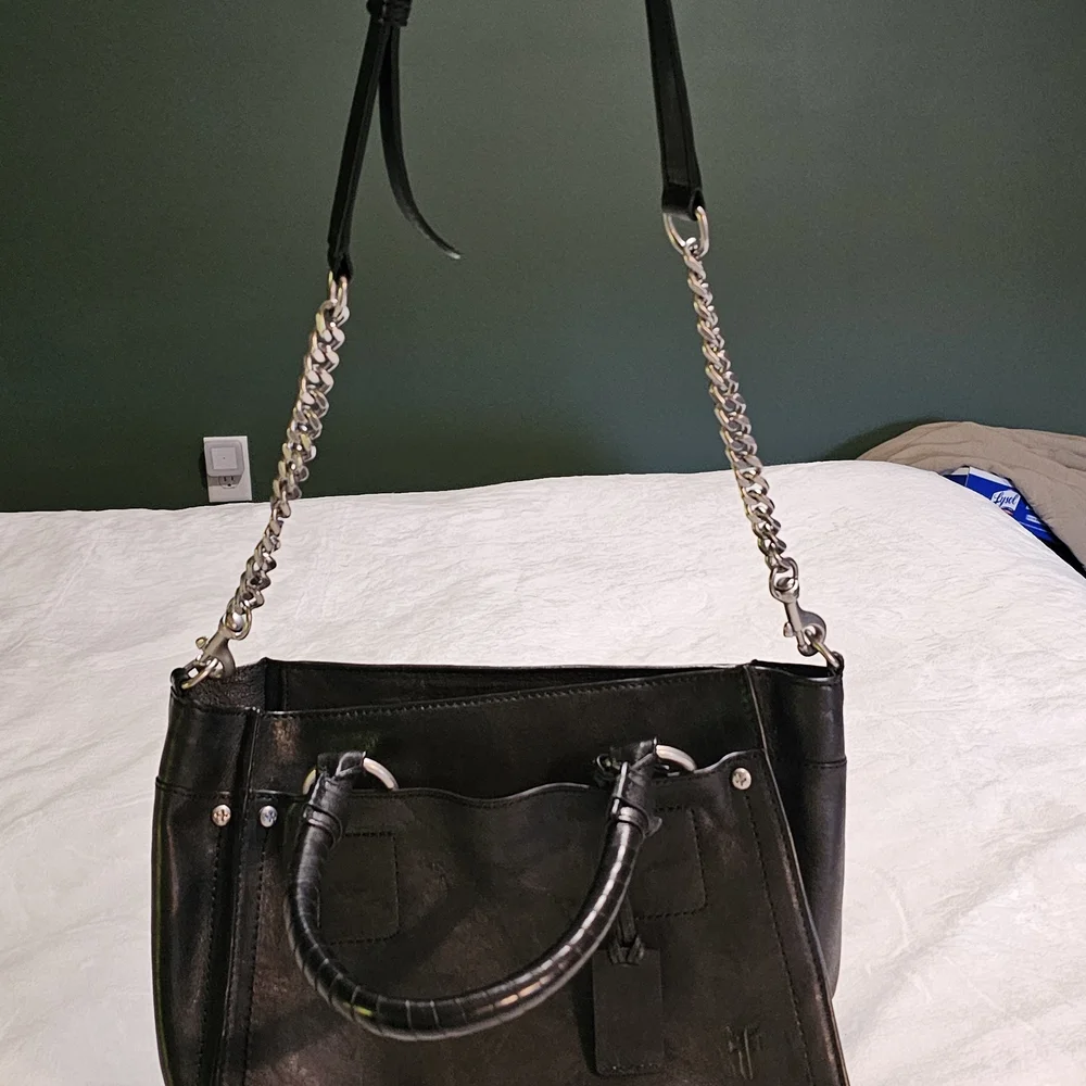 Frye Black Leather Satchel Handbag
